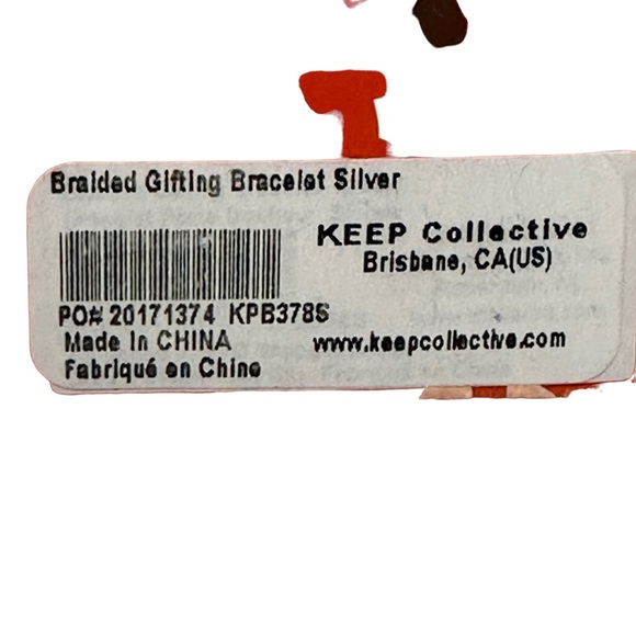 Stella and dot braided silver bracelet with lips charm, in original packaging. - Picture 6 of 8